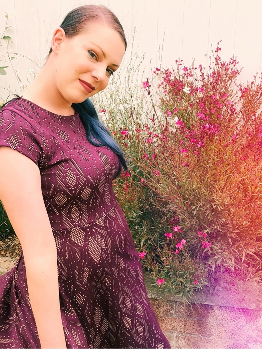 Renee C. Plum Textured Dress